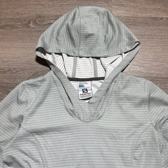 Salomon Athletic Fitted Hoodie XS Gray Silver Women - Picture 2 of 8